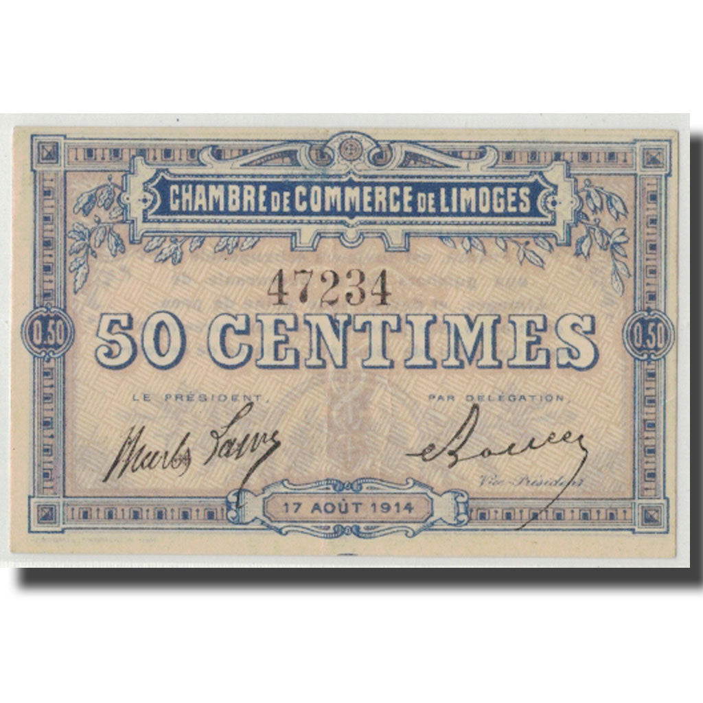 Frankrijk, Limoges, 50 Centimes, 1914, SPL, Pirot:73-1