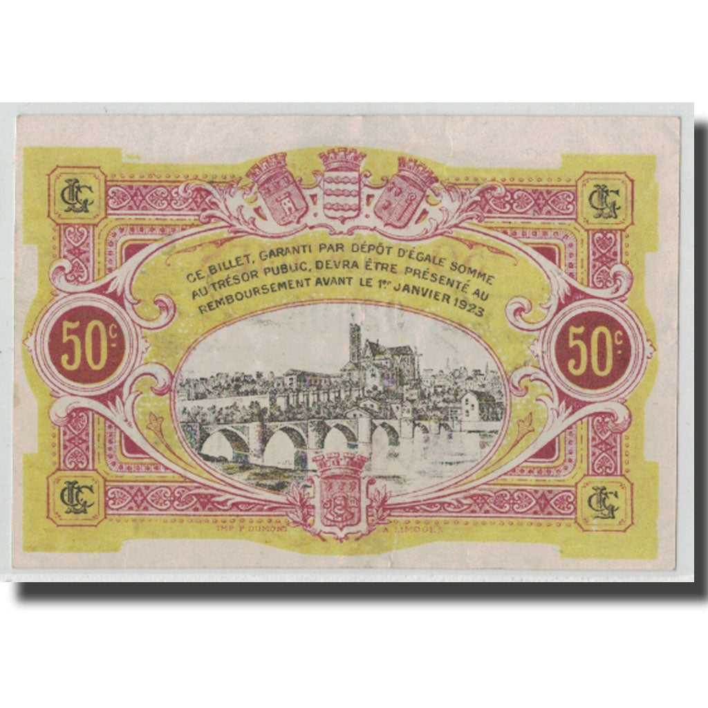 Frankreich, Limoges, 50 Centimes, VZ+, Pirot:73-23