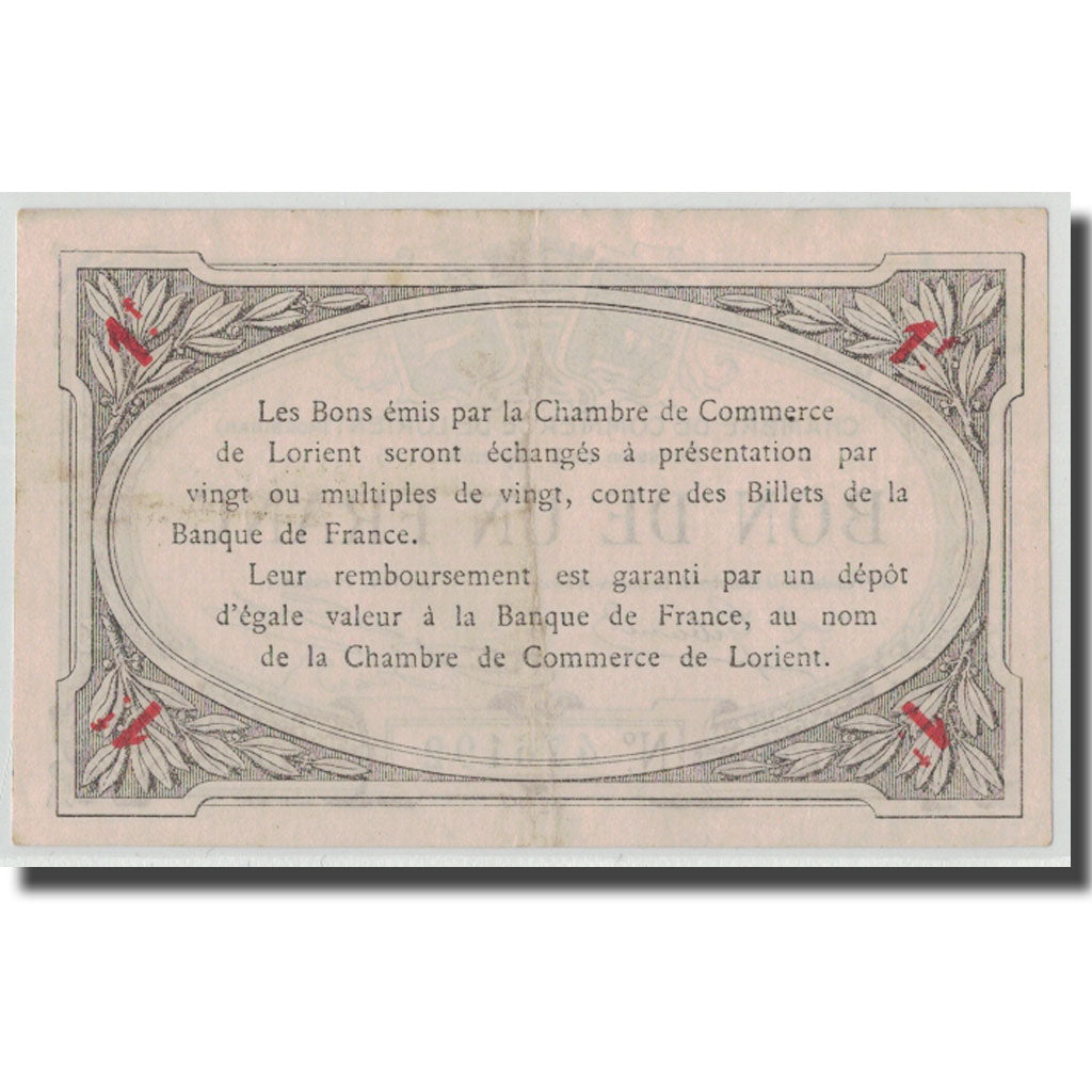 Frankreich, Lorient, 1 Franc, 1915, SS, Pirot:75-2