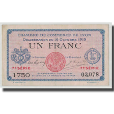 France, Lyon, 1 Franc, 1919, UNC(63), Pirot:77-19