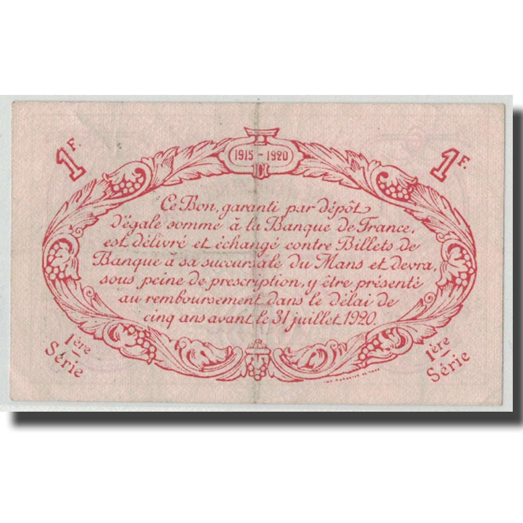 Frankrijk, Le Mans, 1 Franc, 1915, TTB, Pirot:69-5