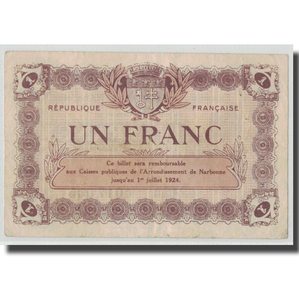 Frankreich, Narbonne, 1 Franc, 1921, SS, Pirot:89-28