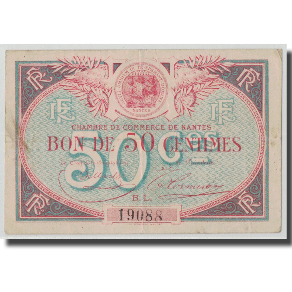 Frankrijk, Nantes, 50 Centimes, TTB, Pirot:88-24