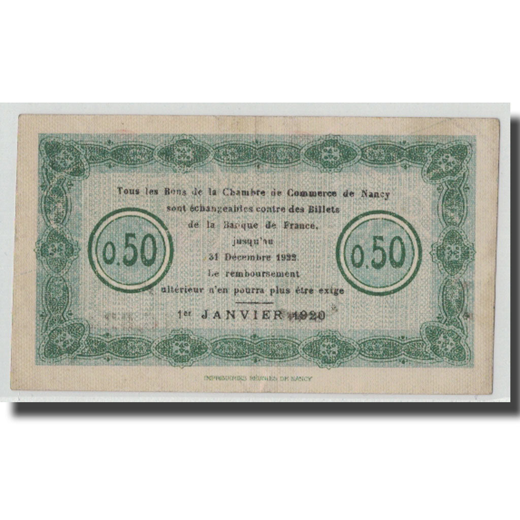 Francia, Nancy, 50 Centimes, 1920, MBC, Pirot:87-37