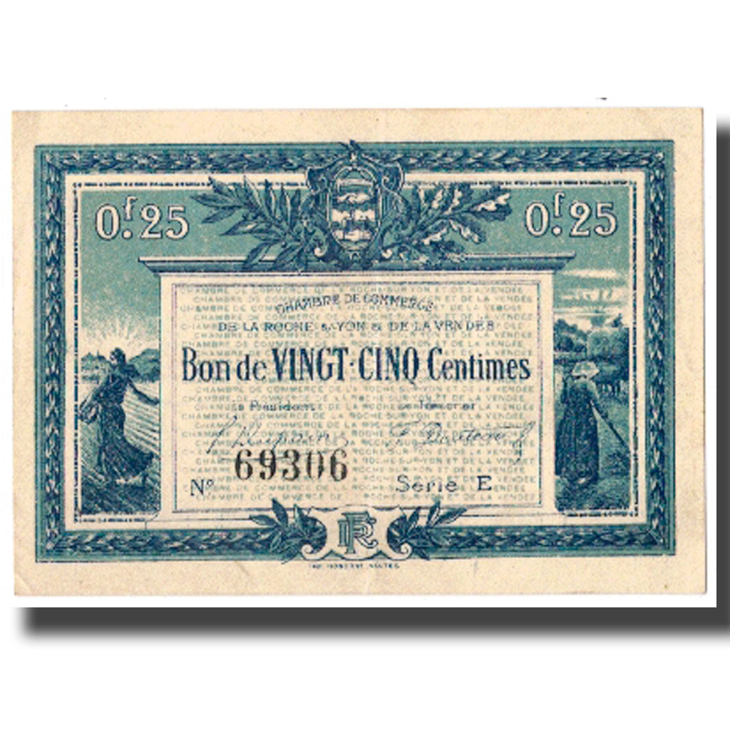 Frankrijk, La Roche-sur-Yon, 25 Centimes, 1916, SUP, Pirot:65-26