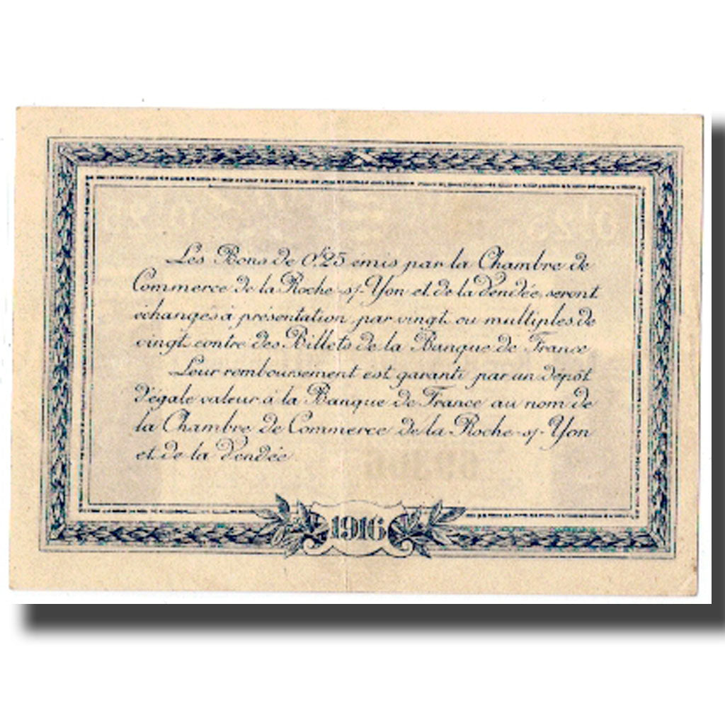 Frankrijk, La Roche-sur-Yon, 25 Centimes, 1916, SUP, Pirot:65-26
