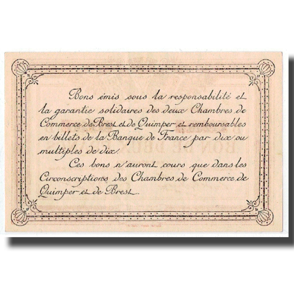 France, Quimper et Brest, 2 Francs, 1915, SPL, Pirot:104-6