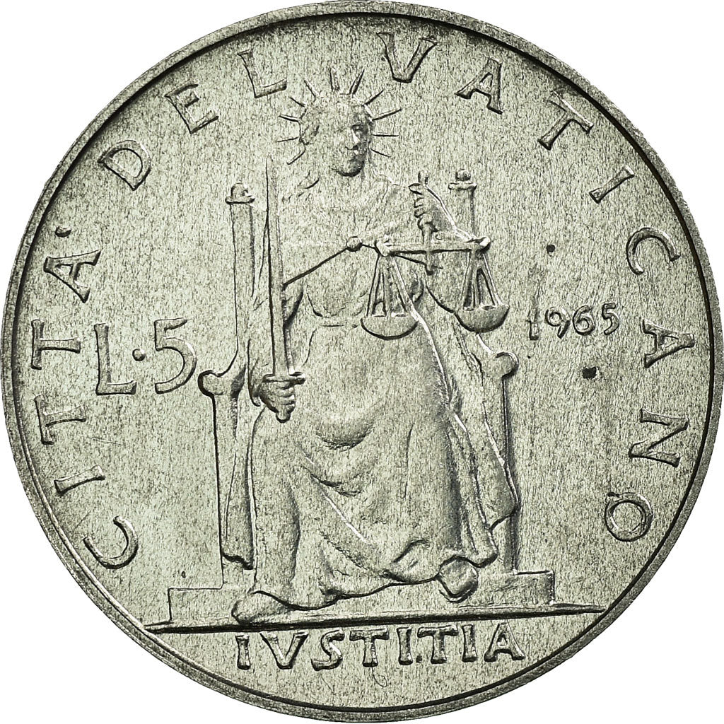 Monnaie, Cité du Vatican, Paul VI, 5 Lire, 1965, SPL+, Aluminium, KM:78.2