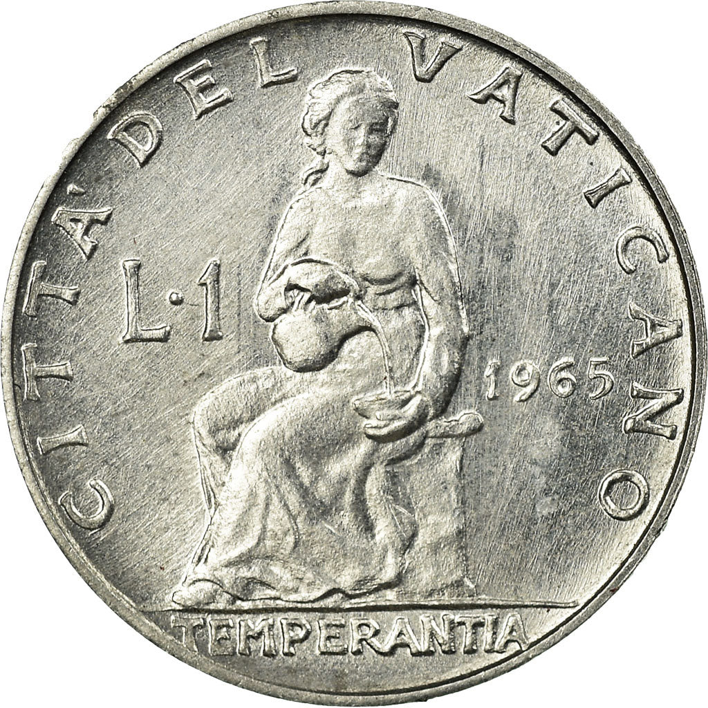 Coin, VATICAN CITY, Paul VI, Lira, 1965, MS(64), Aluminum, KM:76.2