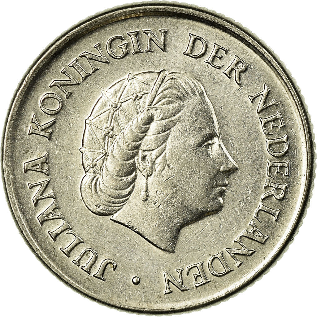 Monnaie, Pays-Bas, Juliana, 25 Cents, 1966, TTB+, Nickel, KM:183
