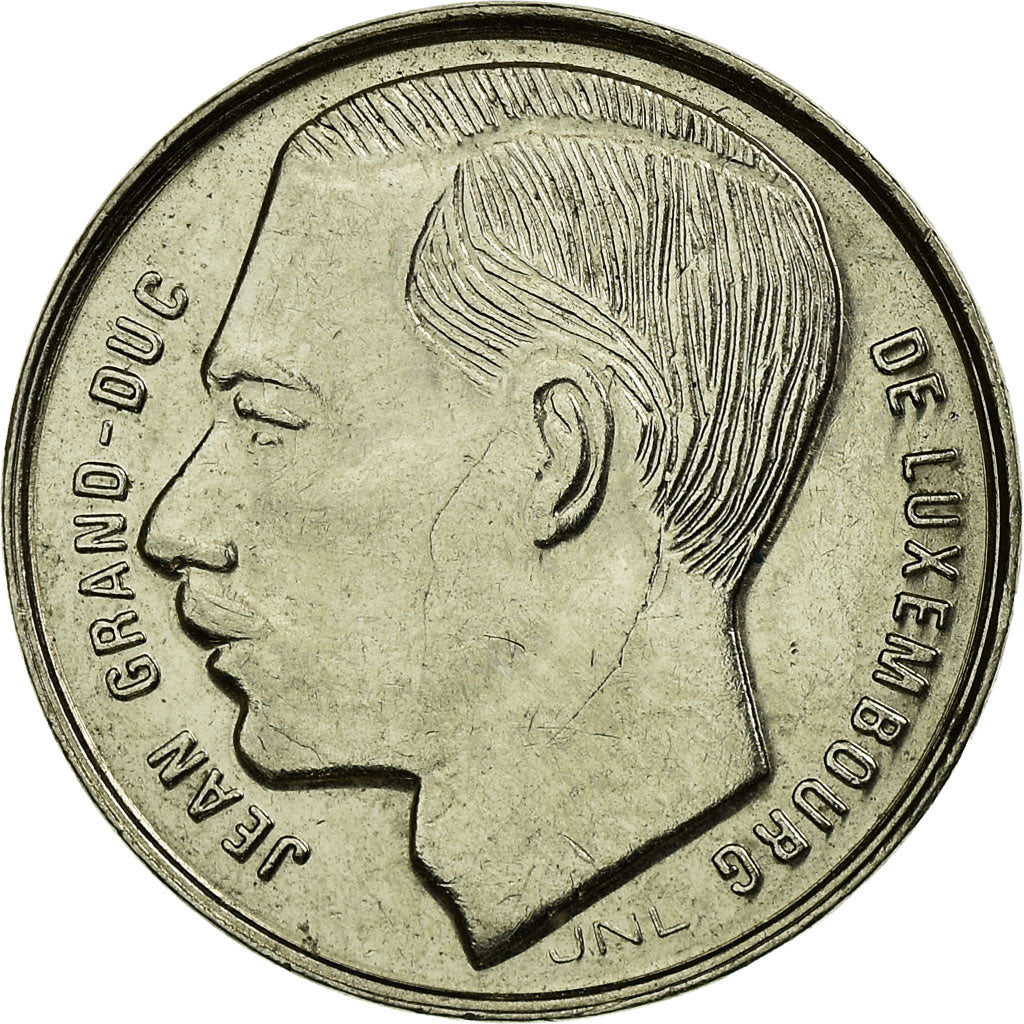 Coin, Luxembourg, Jean, Franc, 1990, AU(55-58), Nickel plated steel, KM:63
