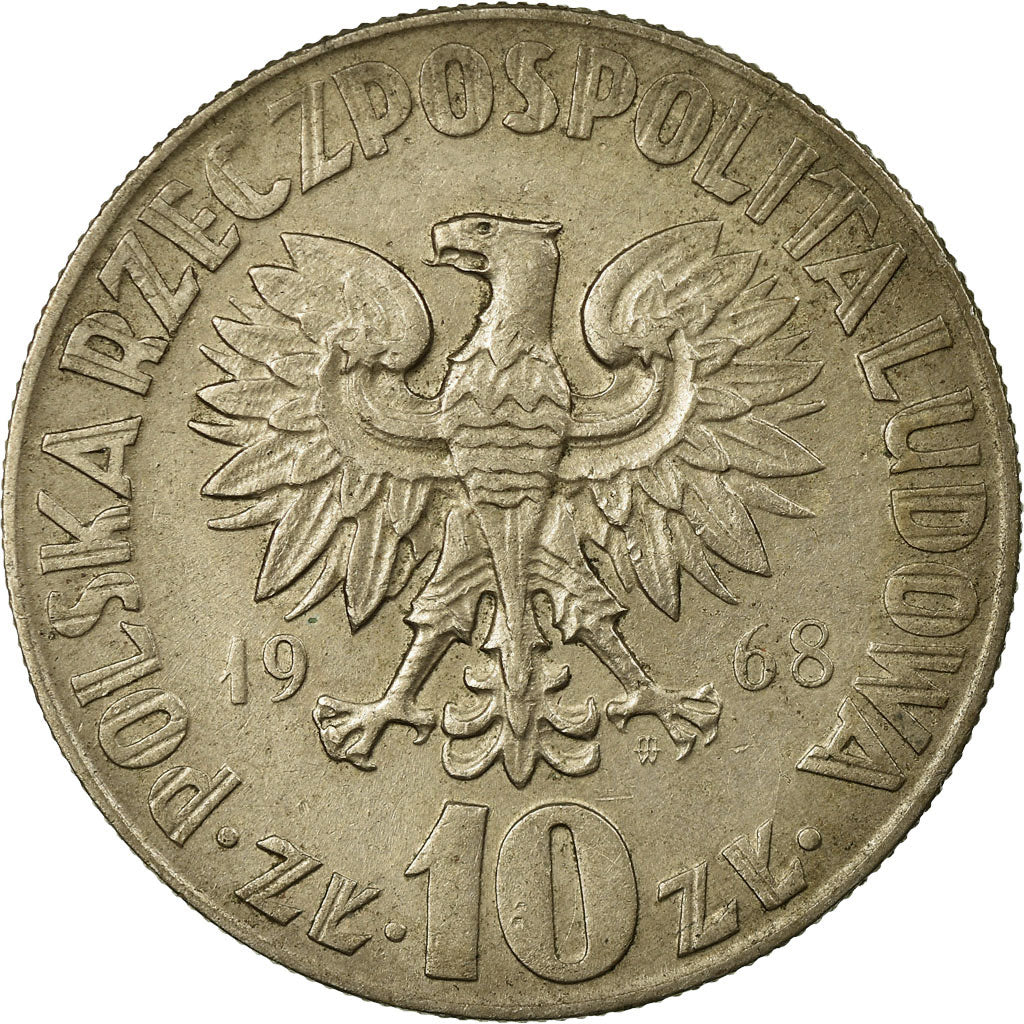 Monnaie, Pologne, 10 Zlotych, 1968, Warsaw, TB+, Copper-nickel, KM:51a