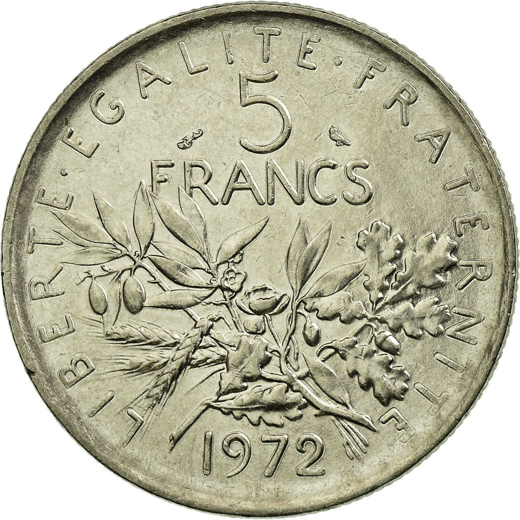 Moneda, Francia, Semeuse, 5 Francs, 1972, Paris, EBC, Níquel recubierto de