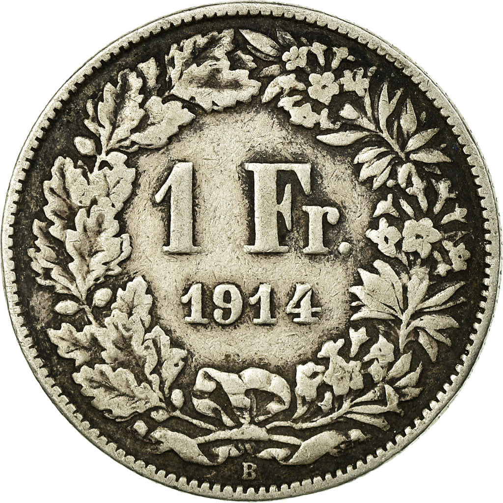 Coin, Switzerland, Franc, 1914, Bern, VF(20-25), Silver, KM:24