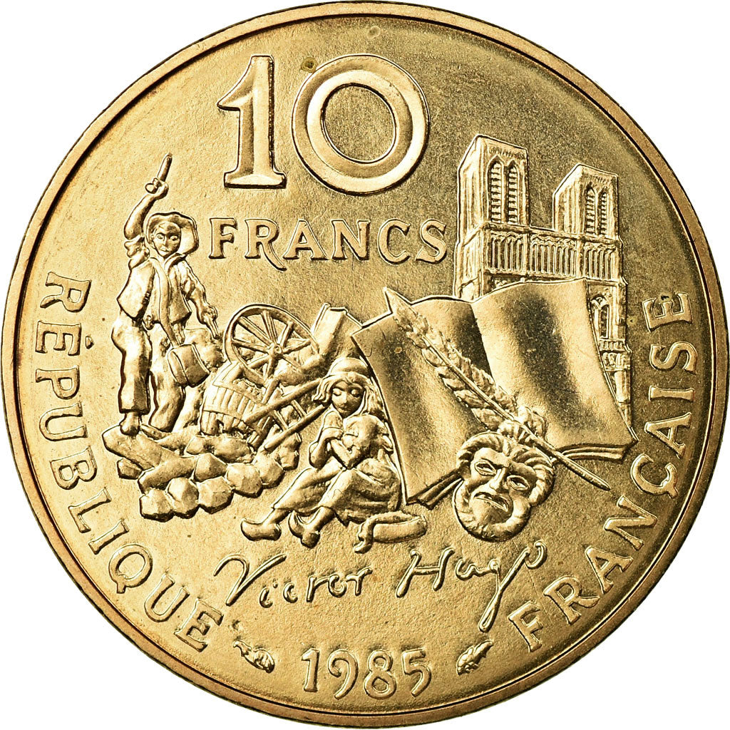 Coin, France, Victor Hugo, 10 Francs, 1985, MS(65-70), Nickel-Bronze, KM:956