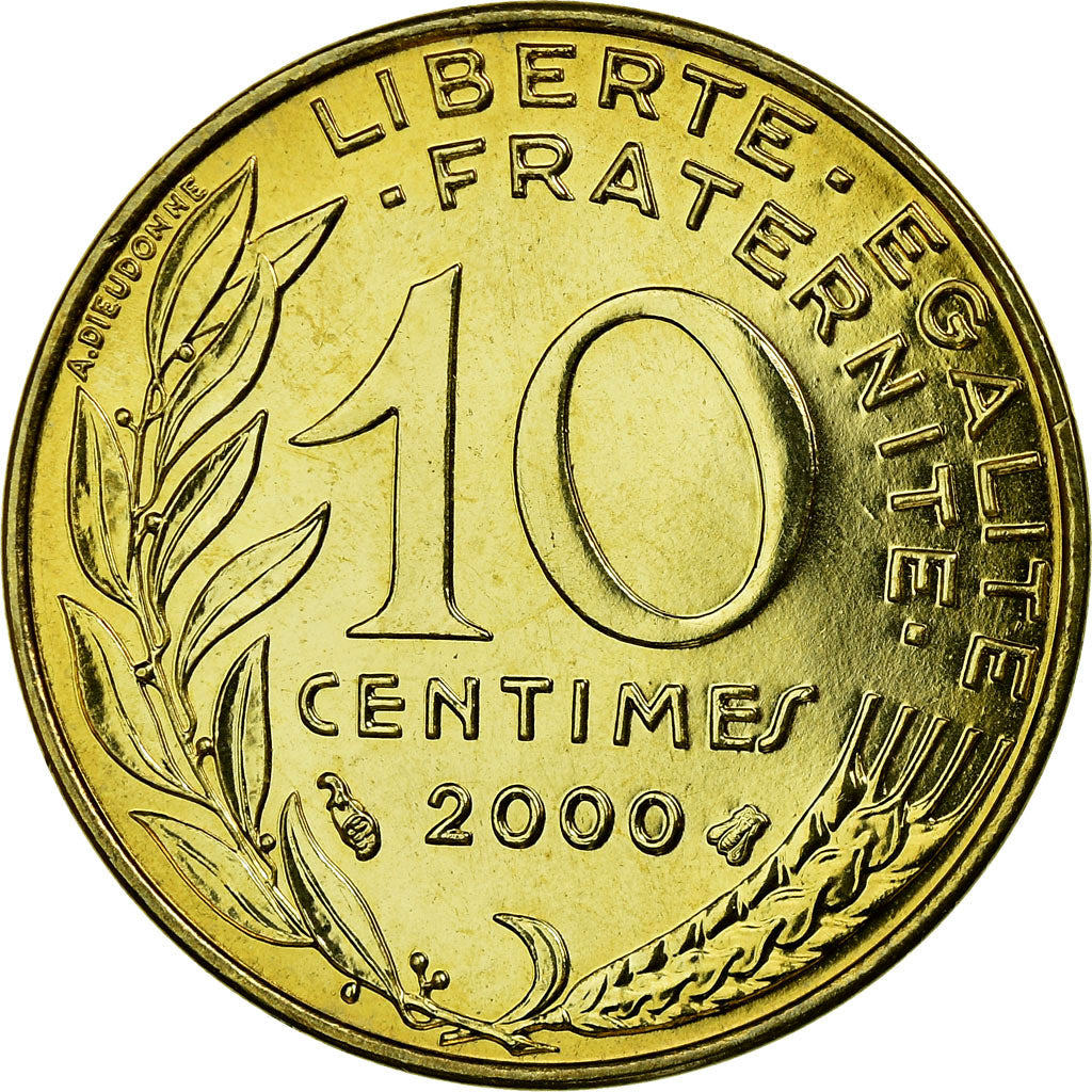 Coin, France, Marianne, 10 Centimes, 2000, Paris, MS(65-70), Aluminum-Bronze