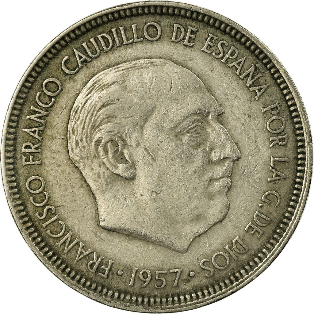 Coin, Spain, Caudillo and regent, 5 Pesetas, 1963, EF(40-45), Copper-nickel