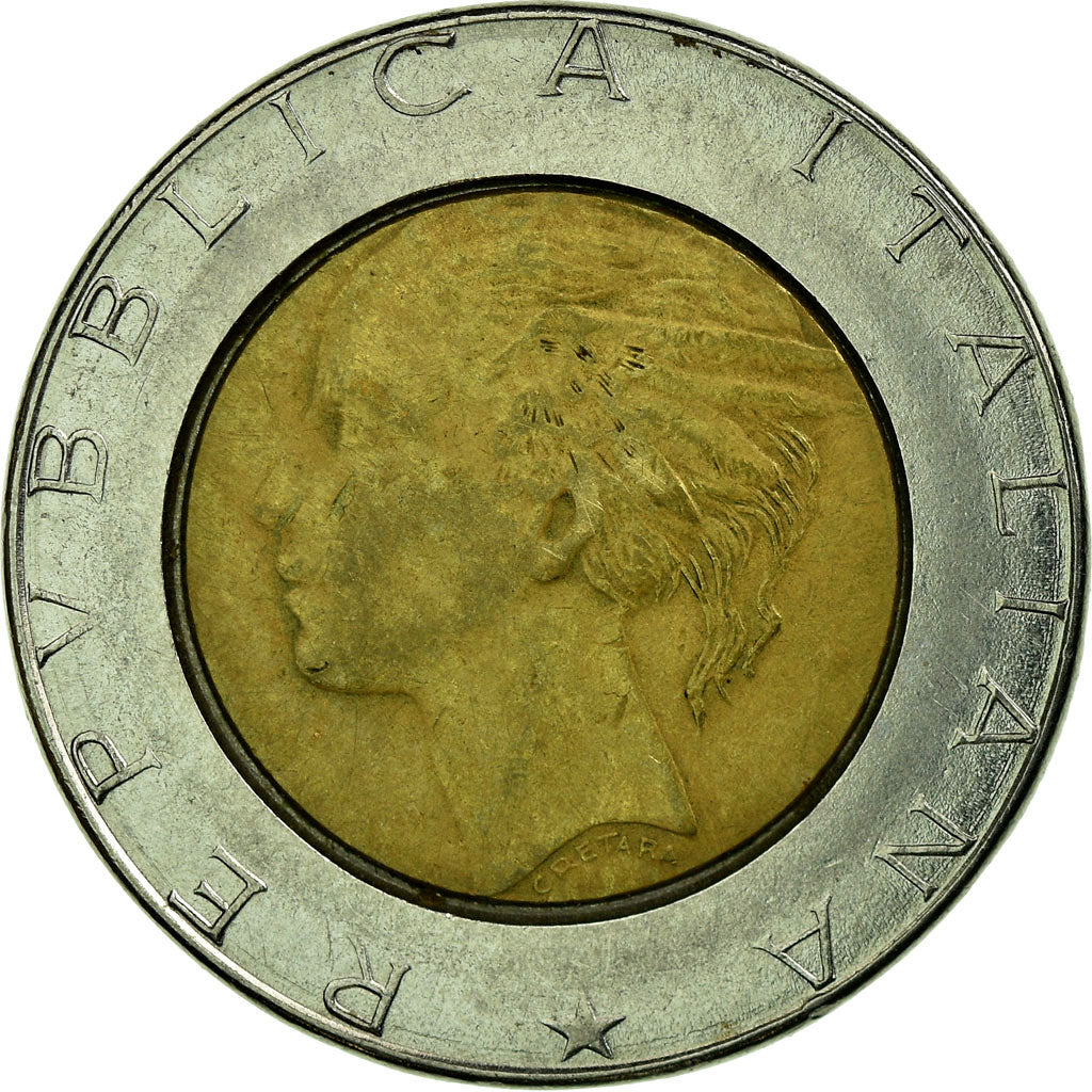 Coin, Italy, 500 Lire, 1991, Rome, VF(30-35), Bi-Metallic, KM:111