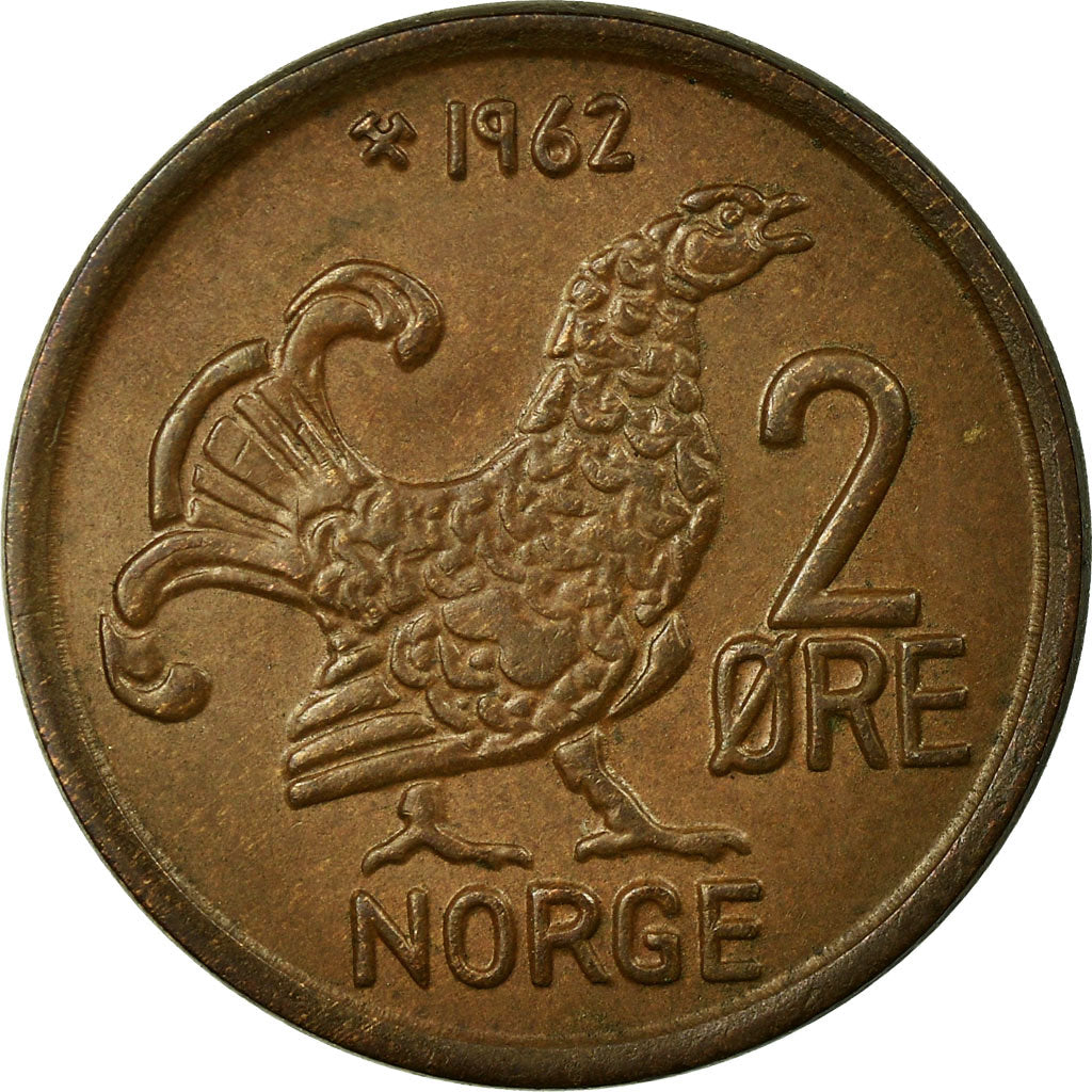 Coin, Norway, Olav V, 2 Öre, 1962, EF(40-45), Bronze, KM:410