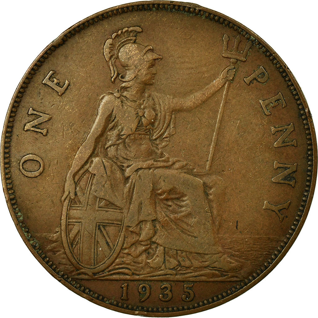Coin, Great Britain, George V, Penny, 1935, VF(30-35), Bronze, KM:838