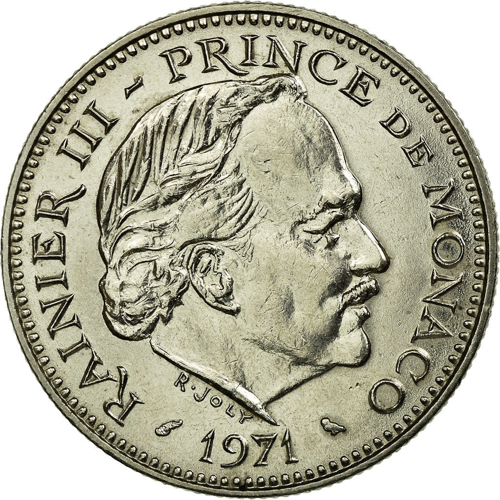 Coin, Monaco, Rainier III, 5 Francs, 1971, AU(55-58), Copper-nickel, KM:150