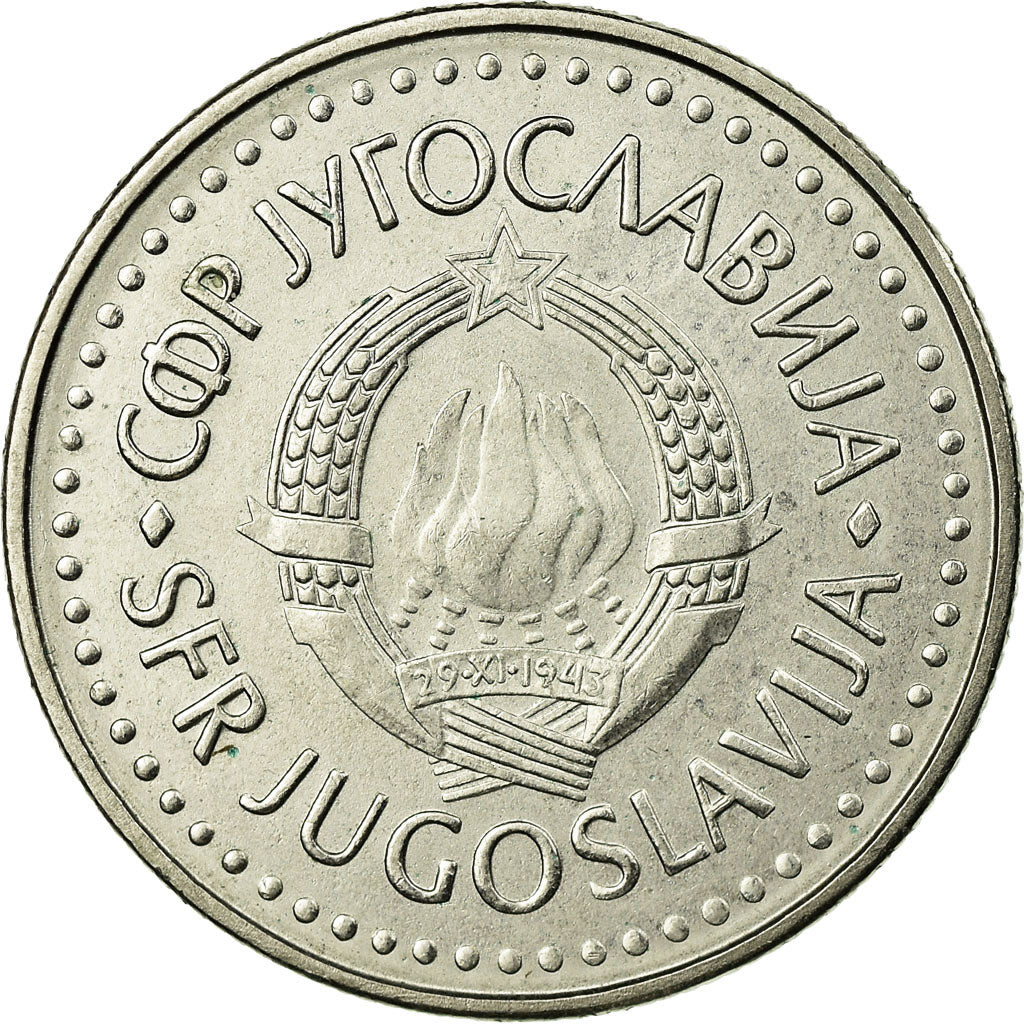 Coin, Yugoslavia, 50 Dinara, 1985, AU(55-58), Copper-Nickel-Zinc, KM:113