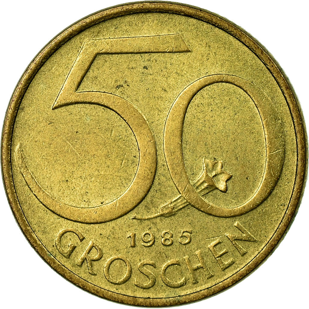 Münze, Österreich, 50 Groschen, 1985, VZ, Aluminum-Bronze, KM:2885