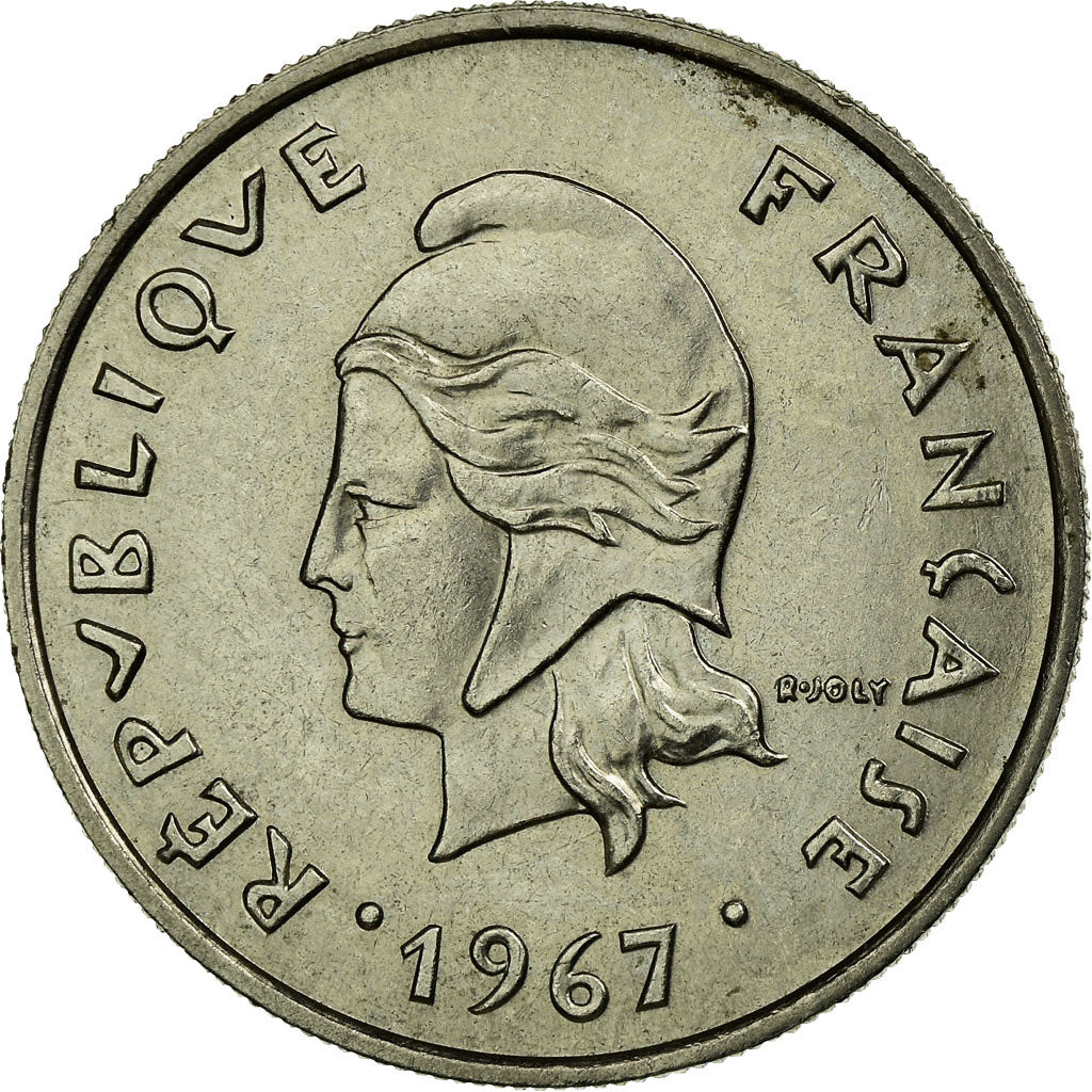 Coin, New Caledonia, 10 Francs, 1967, Paris, EF(40-45), Nickel, KM:5
