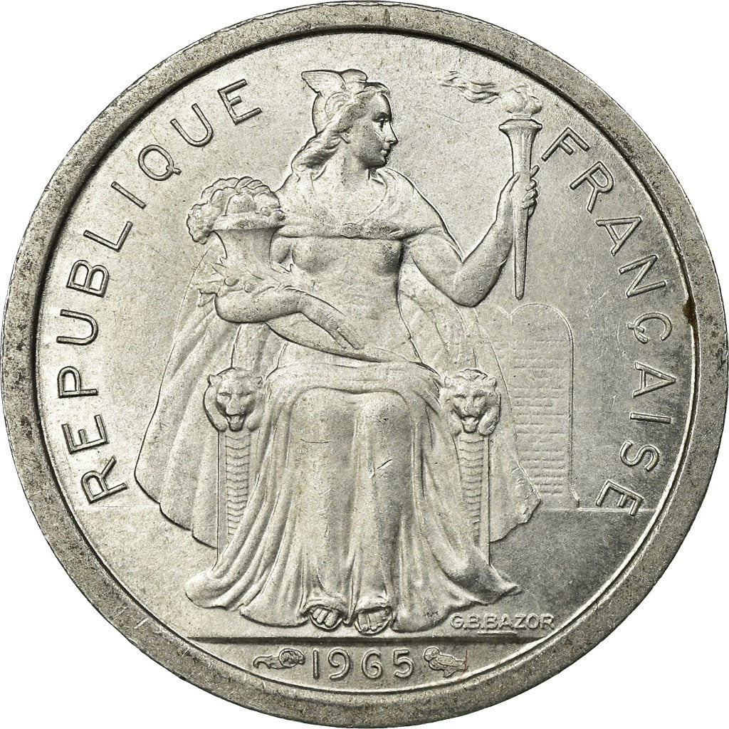 Coin, French Polynesia, Franc, 1965, AU(55-58), Aluminum, KM:2
