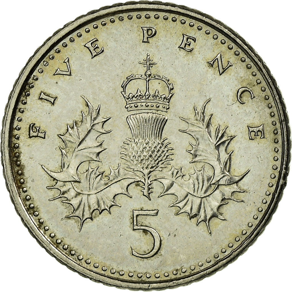 Coin, Great Britain, Elizabeth II, 5 Pence, 2002, EF(40-45), Copper-nickel
