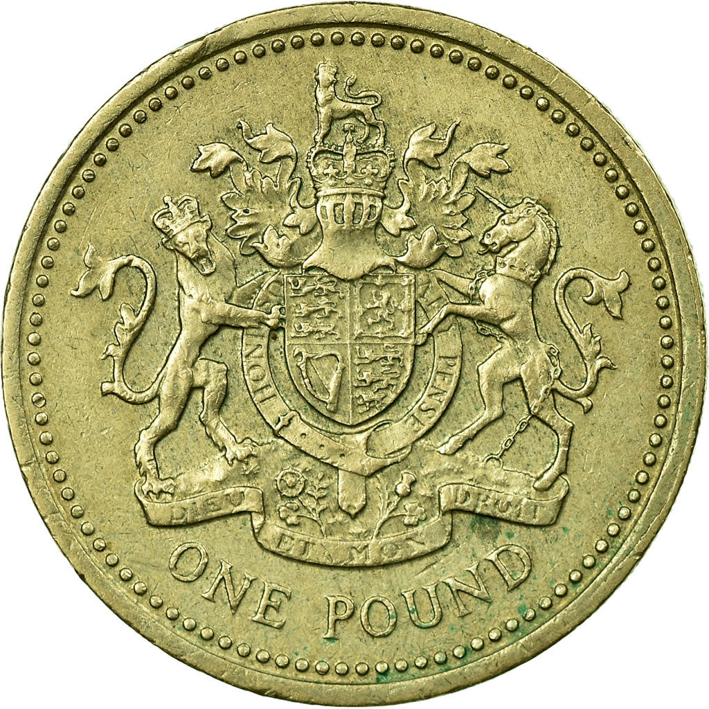 Moneda, Gran Bretaña, Elizabeth II, Pound, 1983, MBC, Níquel - latón, KM:933