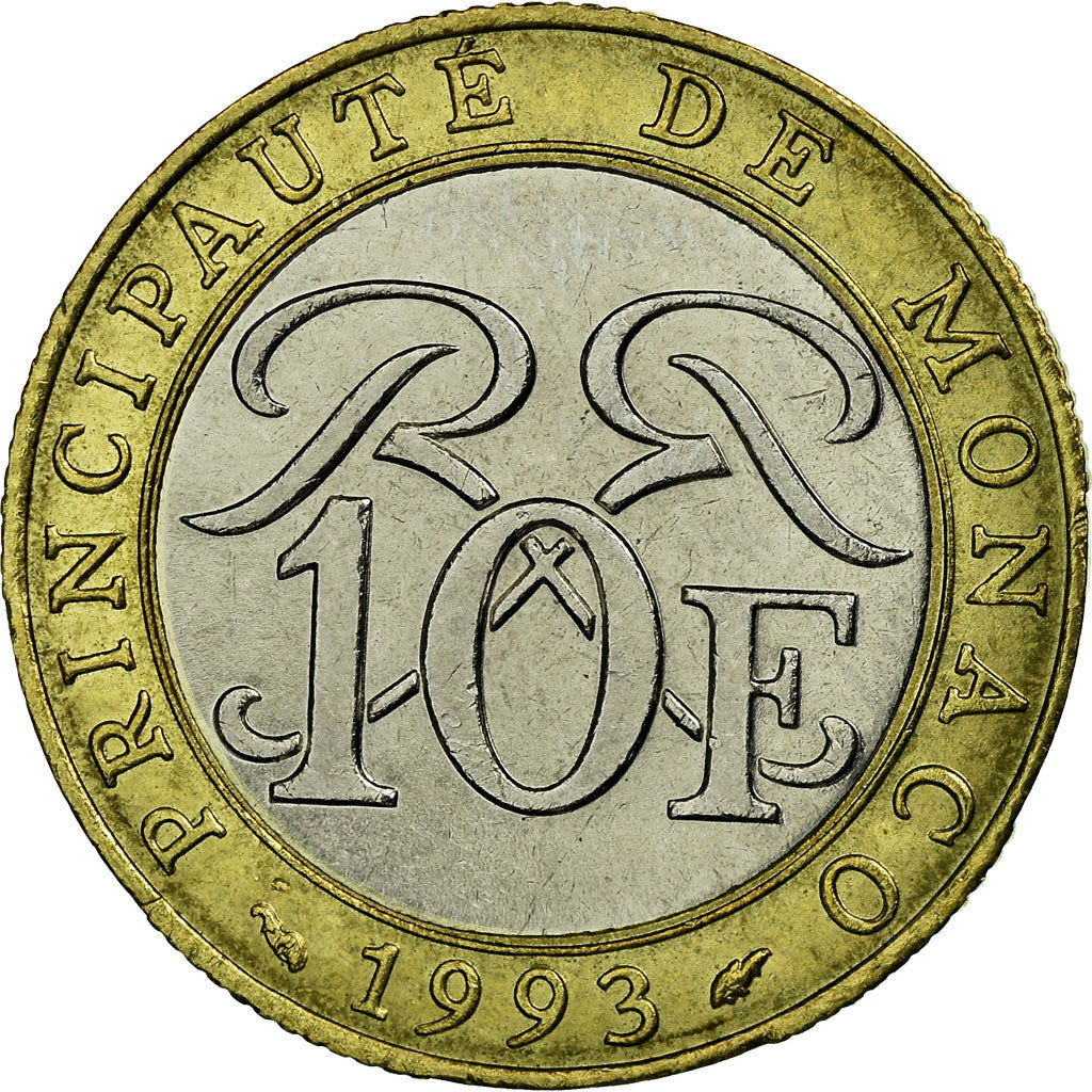 Monnaie, Monaco, Rainier III, 10 Francs, 1993, SUP, Bi-Metallic, KM:163