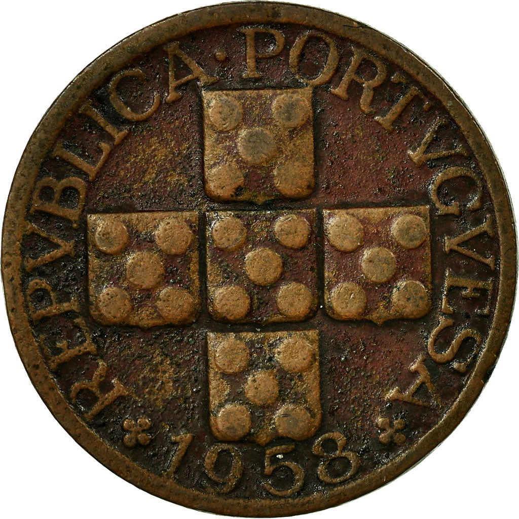 Coin, Portugal, 20 Centavos, 1958, VF(30-35), Bronze, KM:584