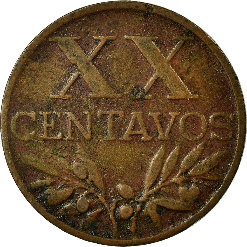 Coin, Portugal, 20 Centavos, 1958, VF(30-35), Bronze, KM:584