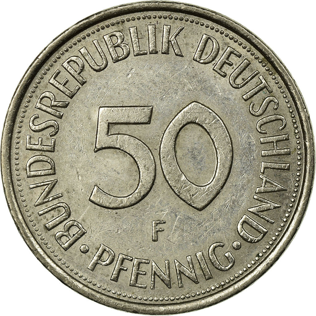 Moeda, ALEMANHA - REPÚBLICA FEDERAL, 50 Pfennig, 1981, Stuttgart, EF(40-45)