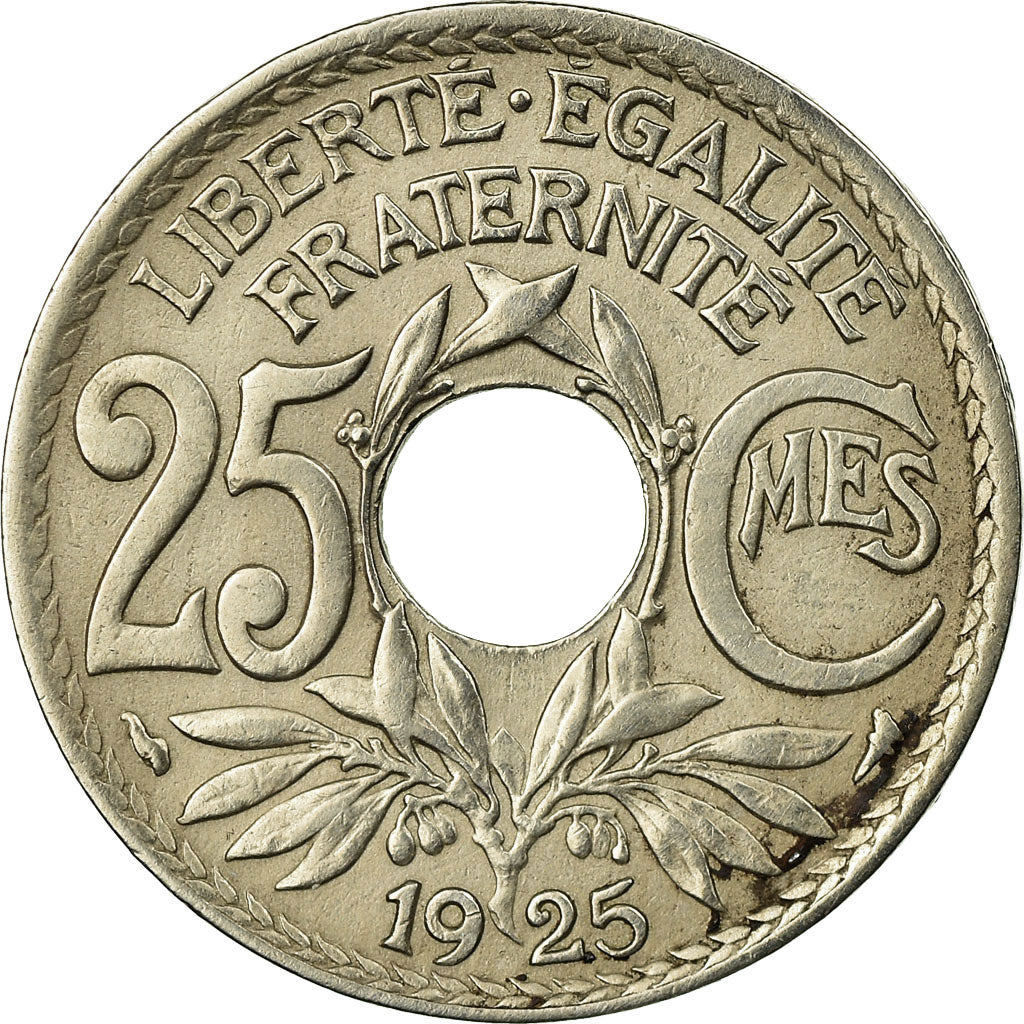 Moneta, Francia, Lindauer, 25 Centimes, 1925, MB+, Rame-nichel, KM:867a