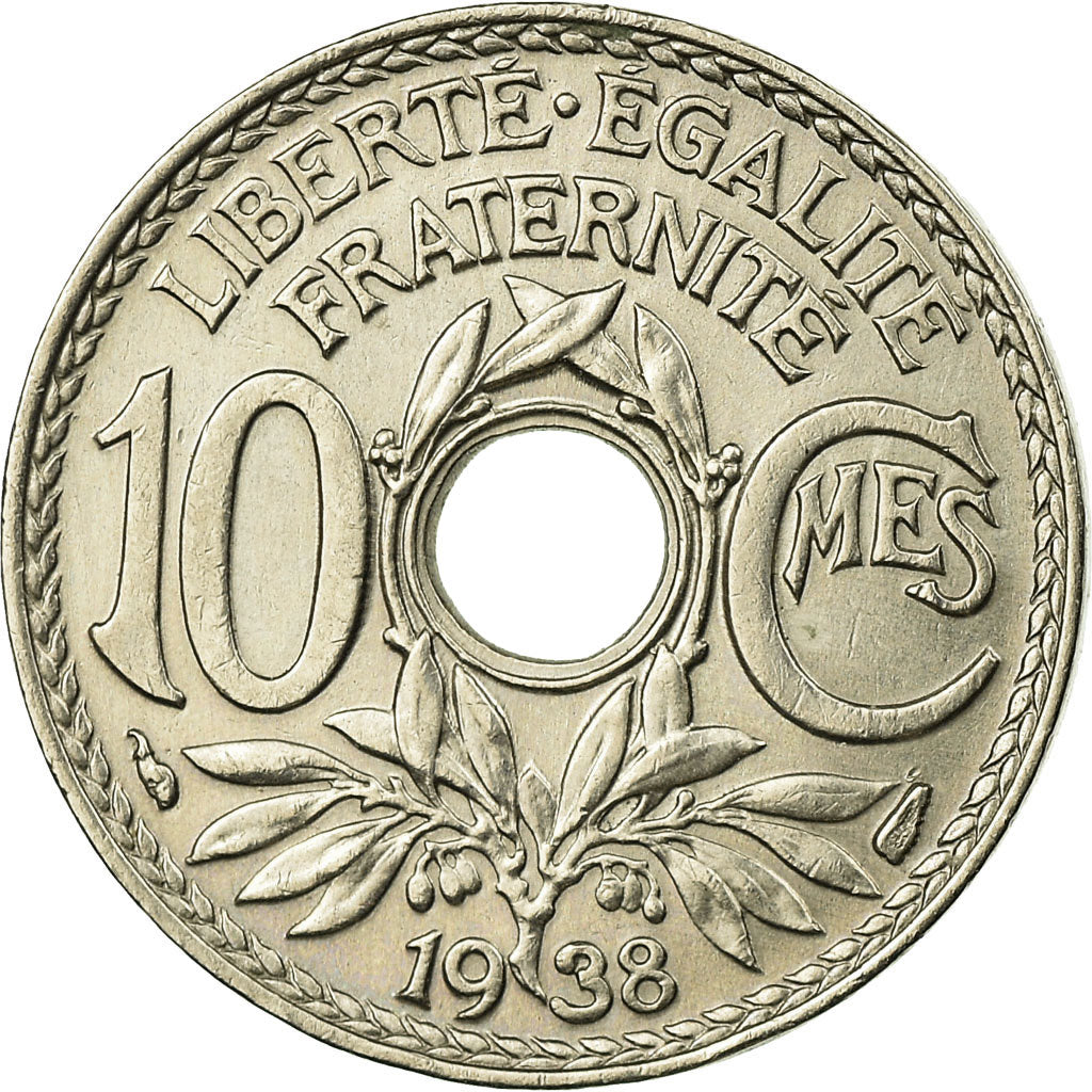 Moneta, Francia, Lindauer, 10 Centimes, 1938, BB, Rame-nichel, KM:866a