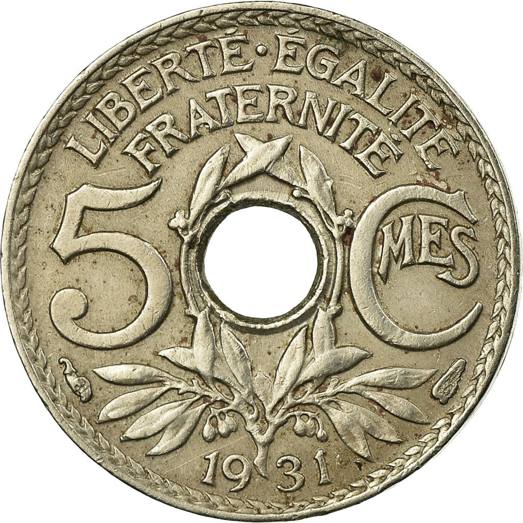 Moneda, Francia, Lindauer, 5 Centimes, 1931, MBC, Cobre - níquel, KM:875