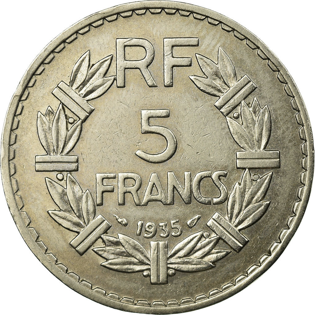 Coin, France, Lavrillier, 5 Francs, 1935, Paris, EF(40-45), Nickel, KM:888