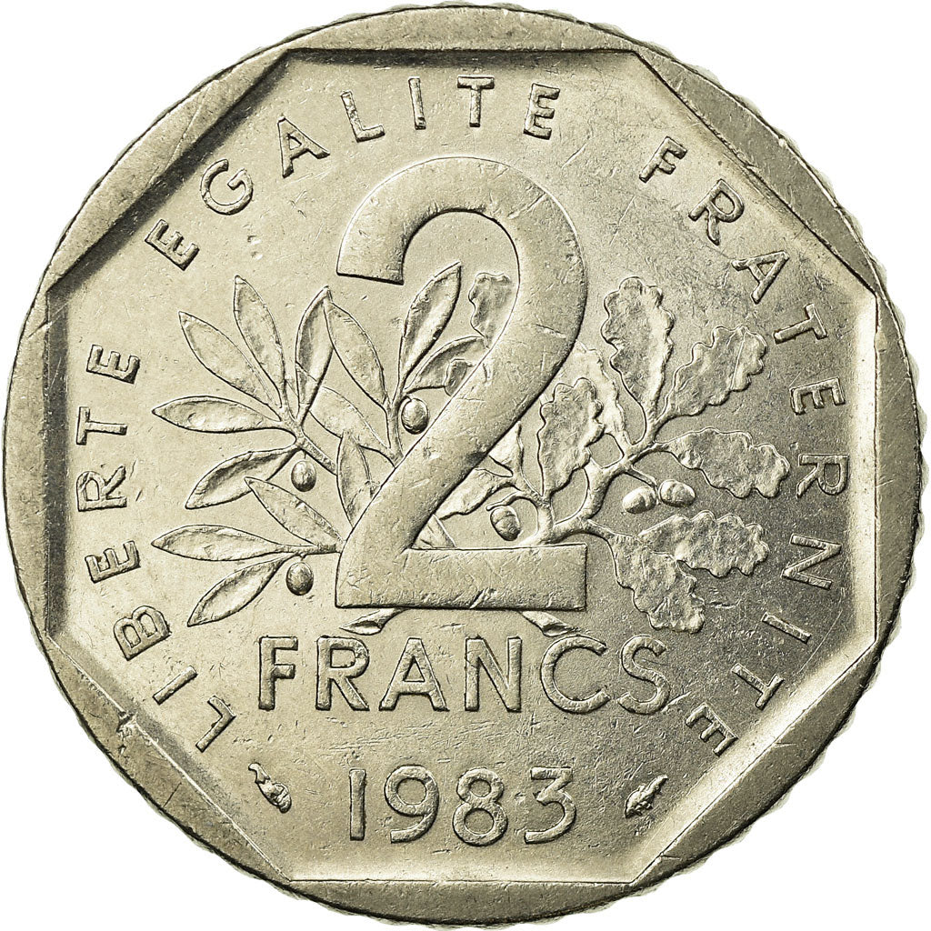 Moneda, Francia, Semeuse, 2 Francs, 1983, MBC, Níquel, KM:942.1, Gadoury:547