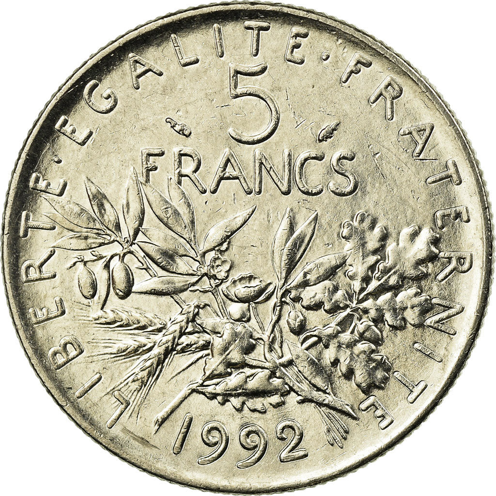 Monnaie, France, Semeuse, 5 Francs, 1992, Paris, TTB, Nickel Clad Copper-Nickel