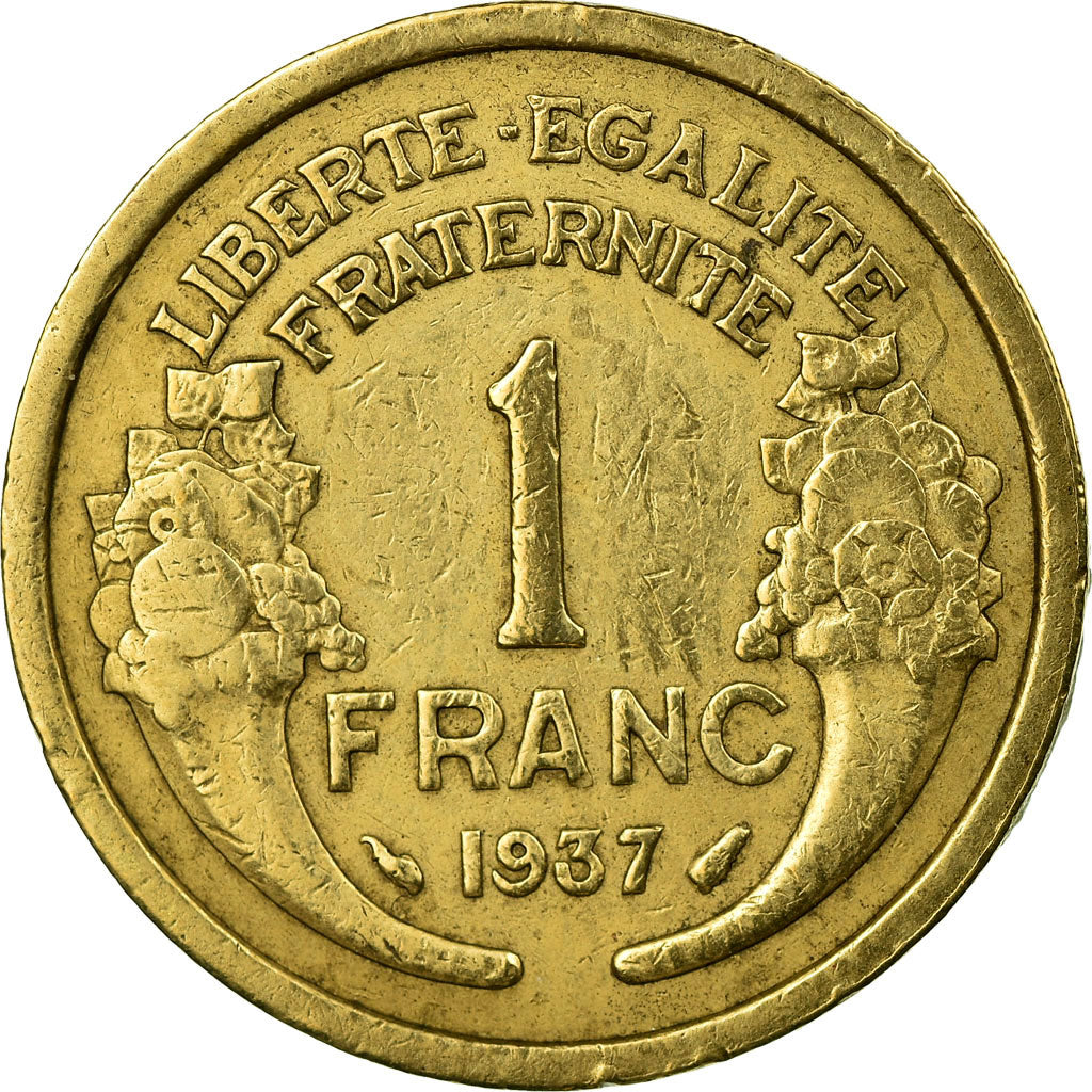 Coin, France, Morlon, Franc, 1937, VF(30-35), Aluminum-Bronze, KM:885