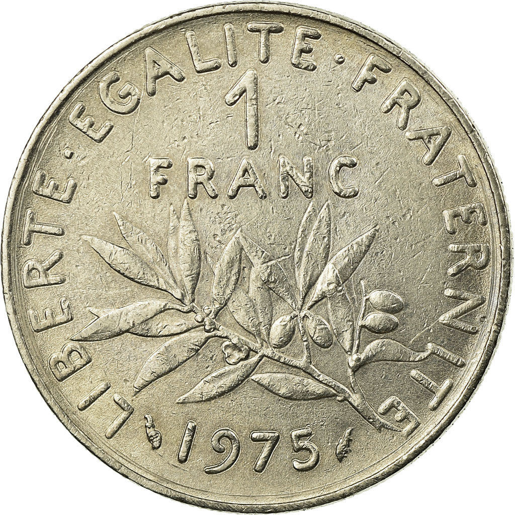Moeda, França, Semeuse, Franc, 1975, Paris, EF(40-45), Níquel, KM:925.1