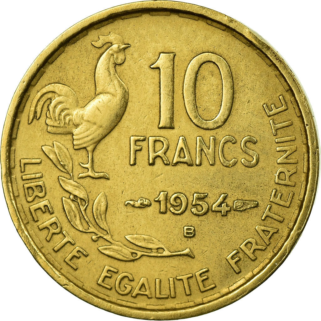 Coin, France, Guiraud, 10 Francs, 1954, Beaumont - Le Roger, VF(30-35)