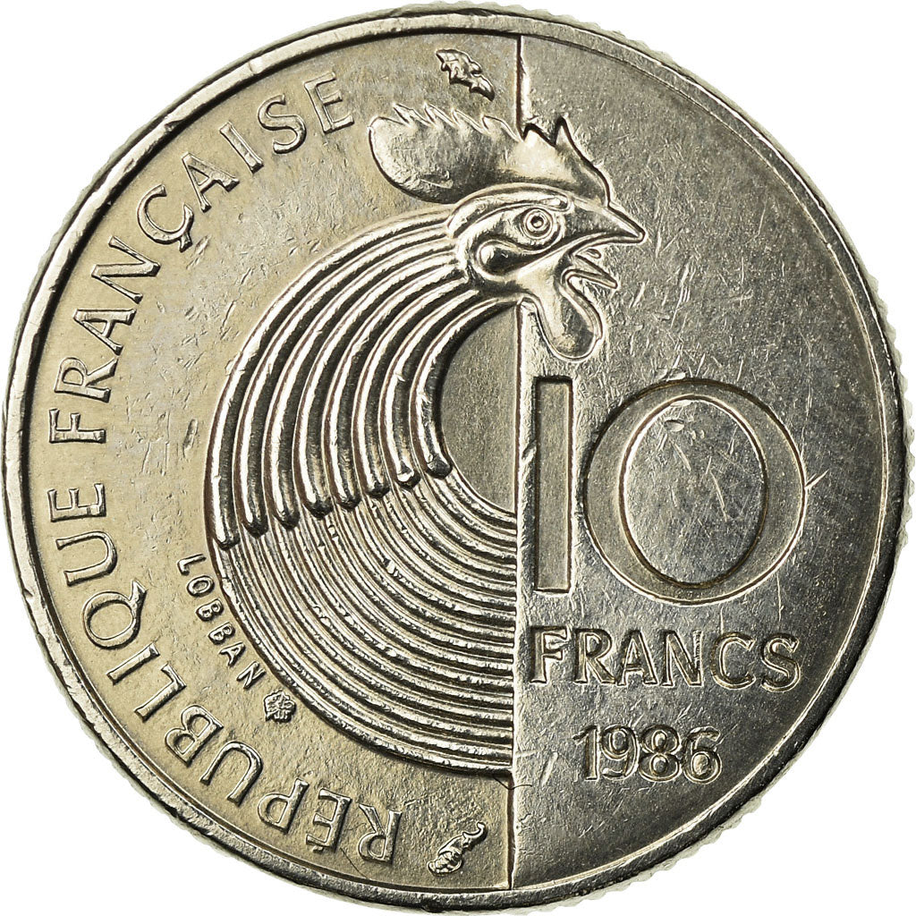 Münze, Frankreich, Schumann, 10 Francs, 1986, SS, Nickel, KM:958, Gadoury:825