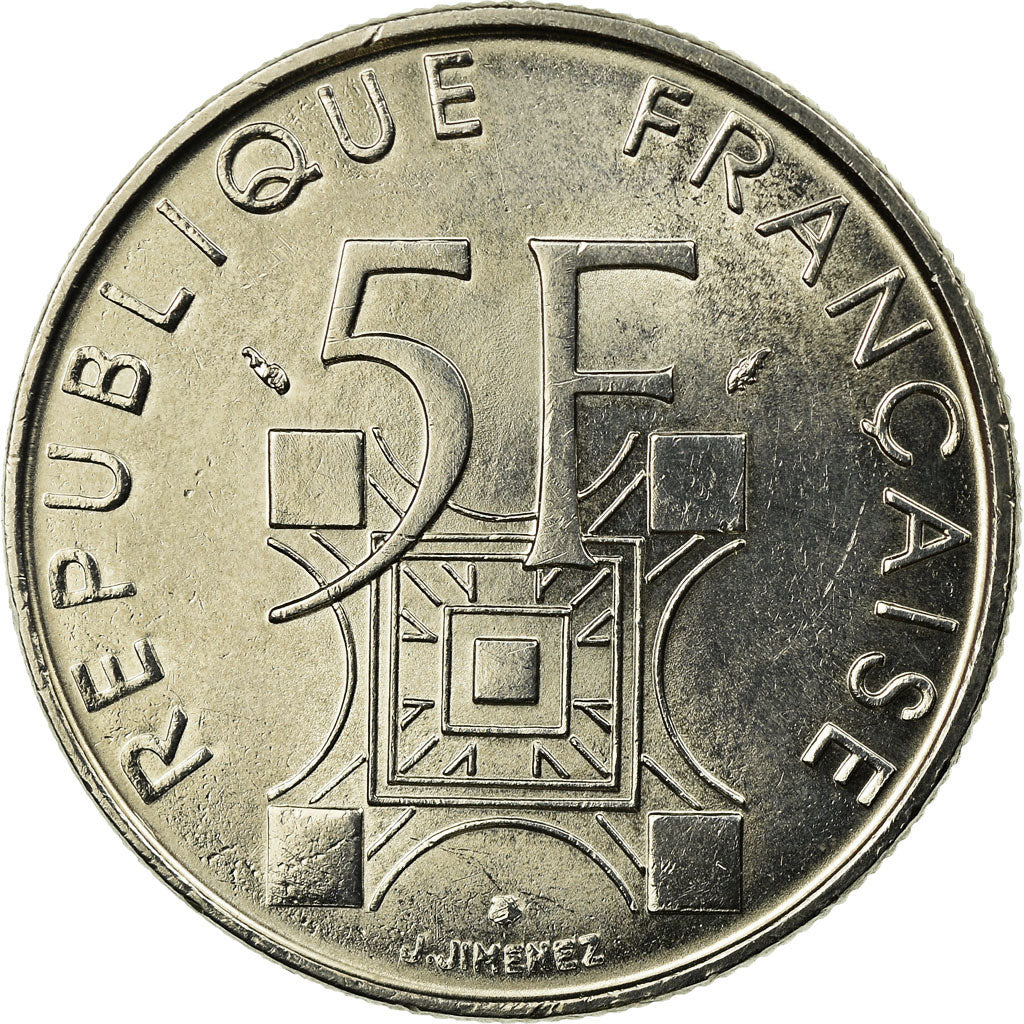Monnaie, France, Tour Eiffel, 5 Francs, 1989, Paris, TTB+, Nickel, Gadoury:772