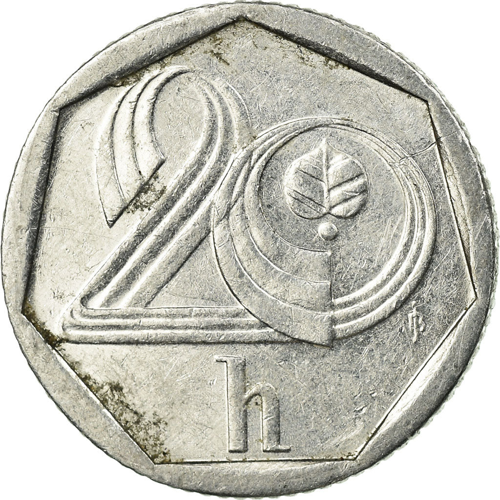 Coin, Czech Republic, 20 Haleru, 1993, EF(40-45), Aluminum, KM:2.1