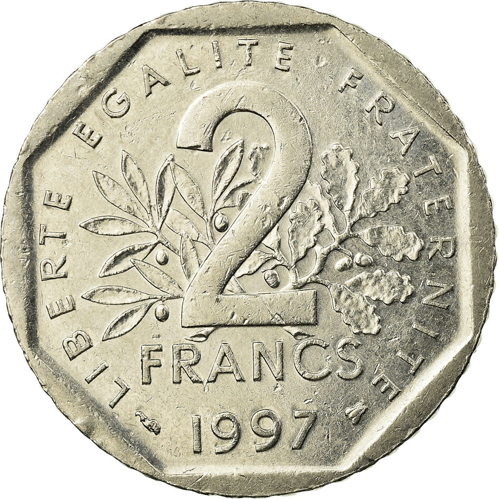 Munten, Frankrijk, Semeuse, 2 Francs, 1997, ZF, Nickel, KM:942.2, Gadoury:547