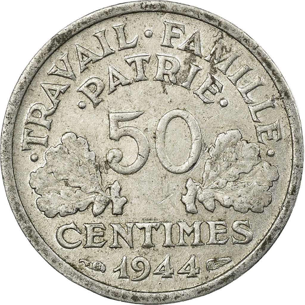 Coin, France, Bazor, 50 Centimes, 1944, Beaumont - Le Roger, VF(30-35)