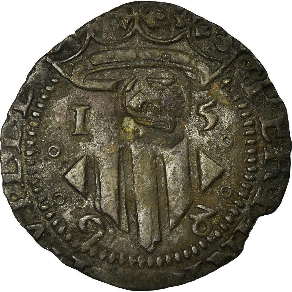 France, Double Sol, 1598, Perpignan, Billon, TTB